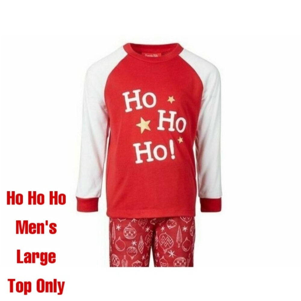 L-Top-Macy’s Family Pajamas Christmas Ornaments Pajama Top (Ho Ho Ho)